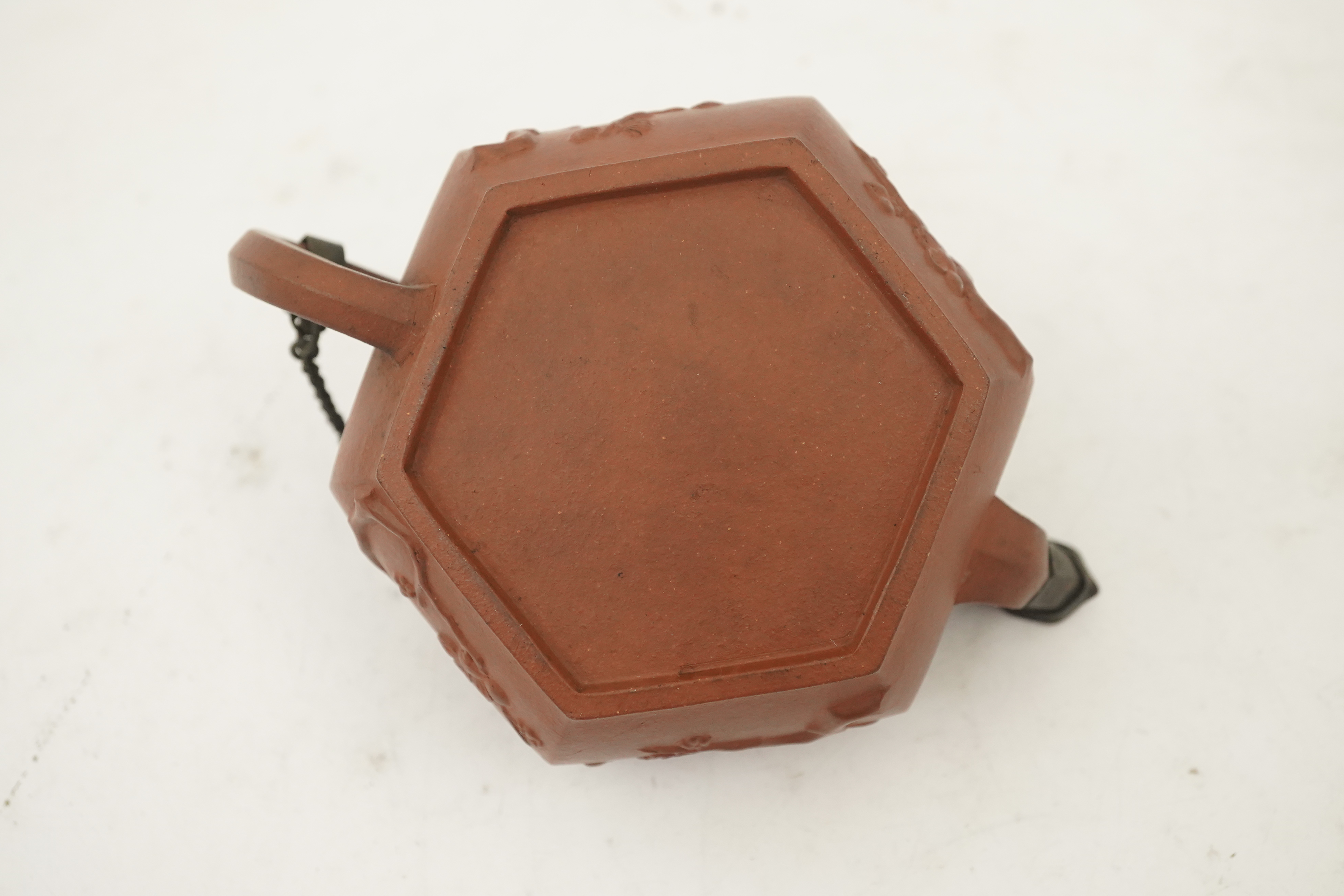 A Chinese Yixing hexagonal teapot, Kangxi period